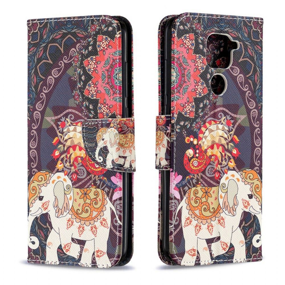 Flip Case Für Xiaomi Redmi Note 9 Indische Elefanten