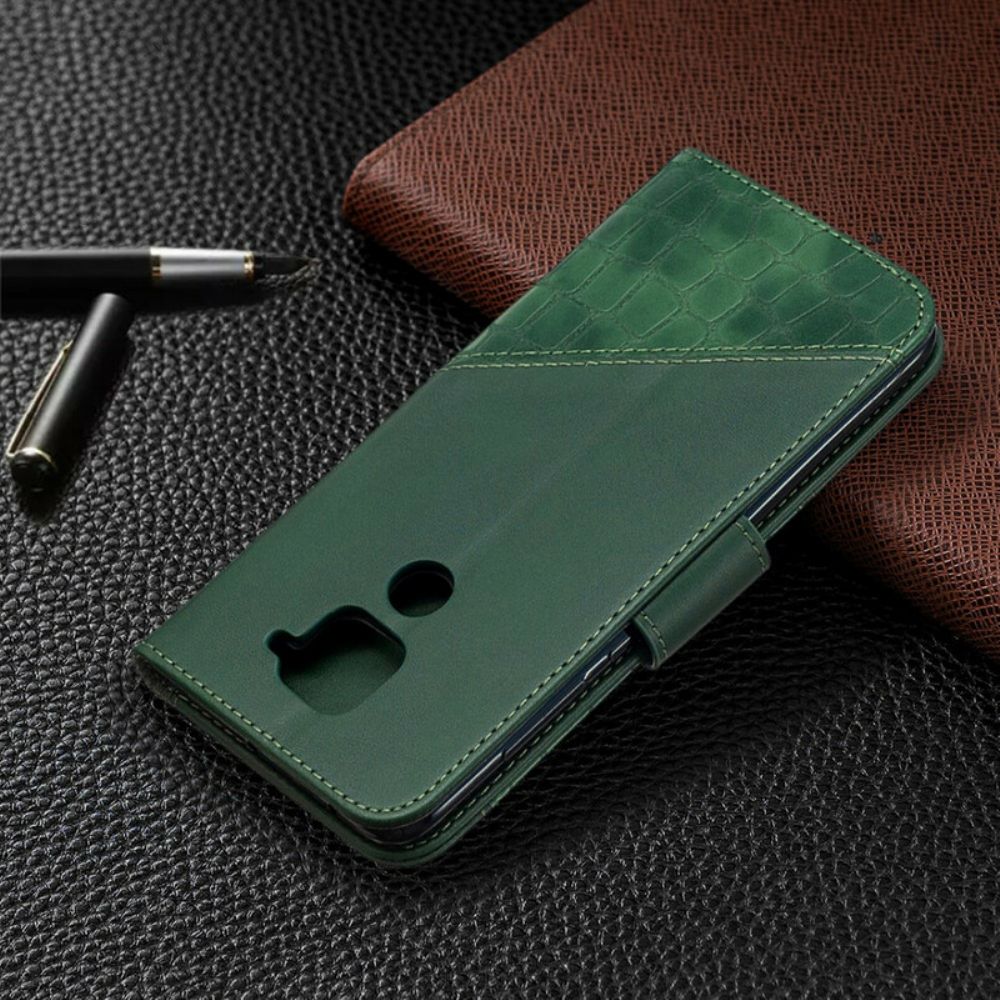 Flip Case Für Xiaomi Redmi Note 9 Klassischer Krokodilleder-effekt