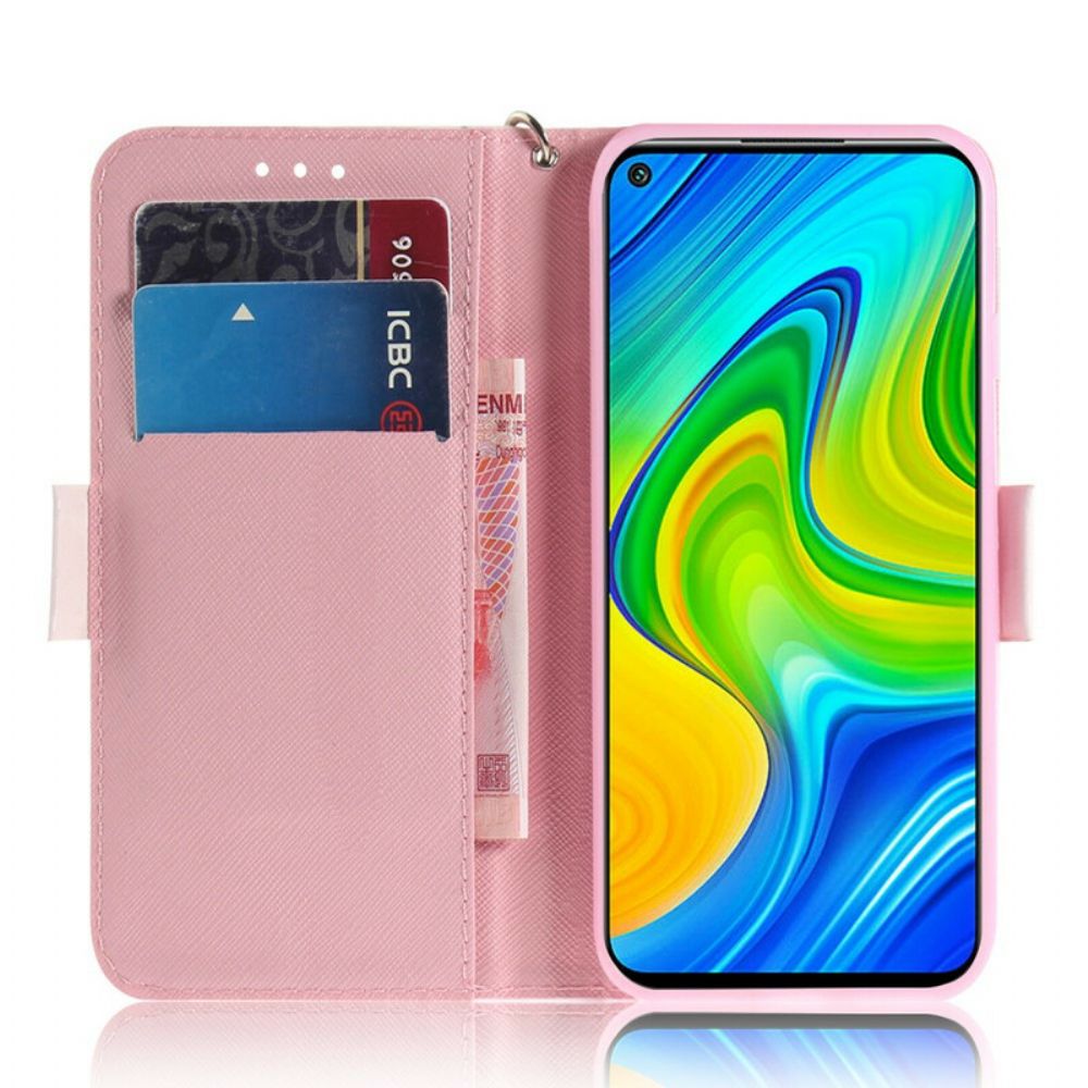 Flip Case Für Xiaomi Redmi Note 9 Mit Kordel Riemenpumpe