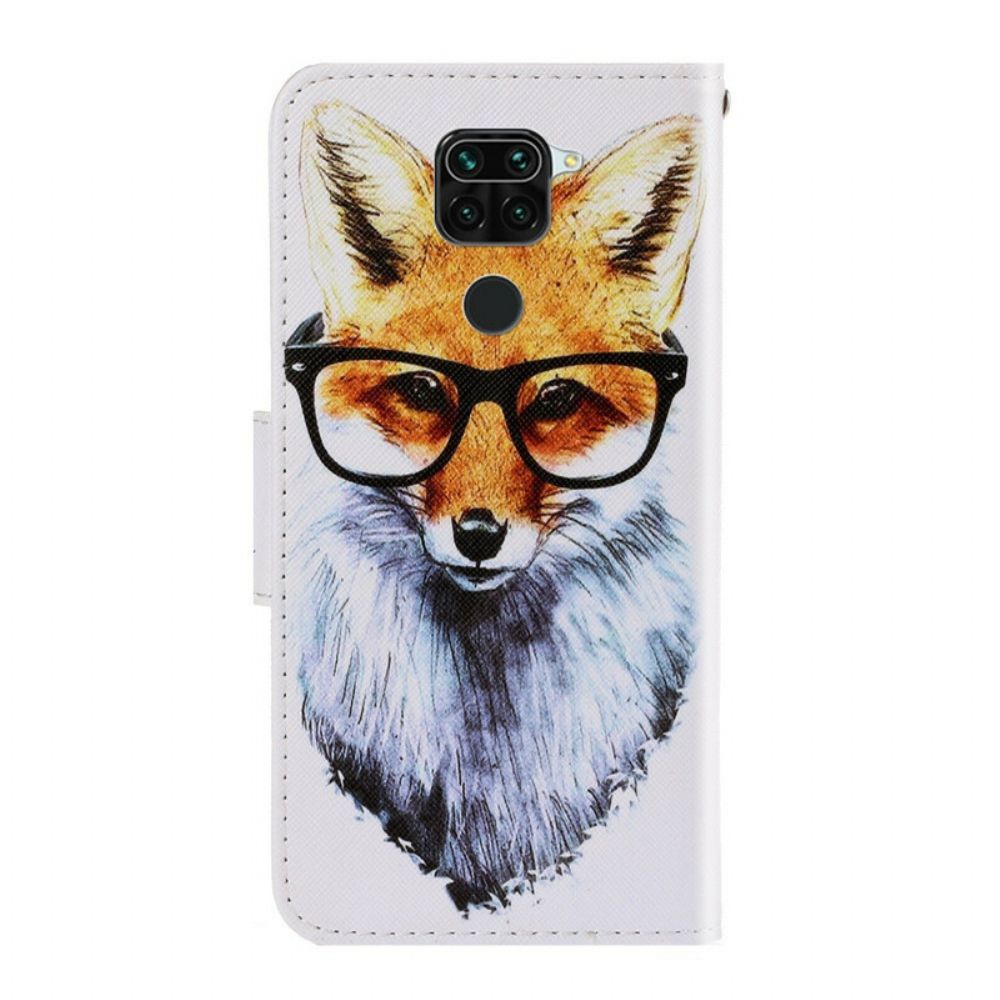 Flip Case Für Xiaomi Redmi Note 9 Mit Kordel Smart Fox Mit Riemen