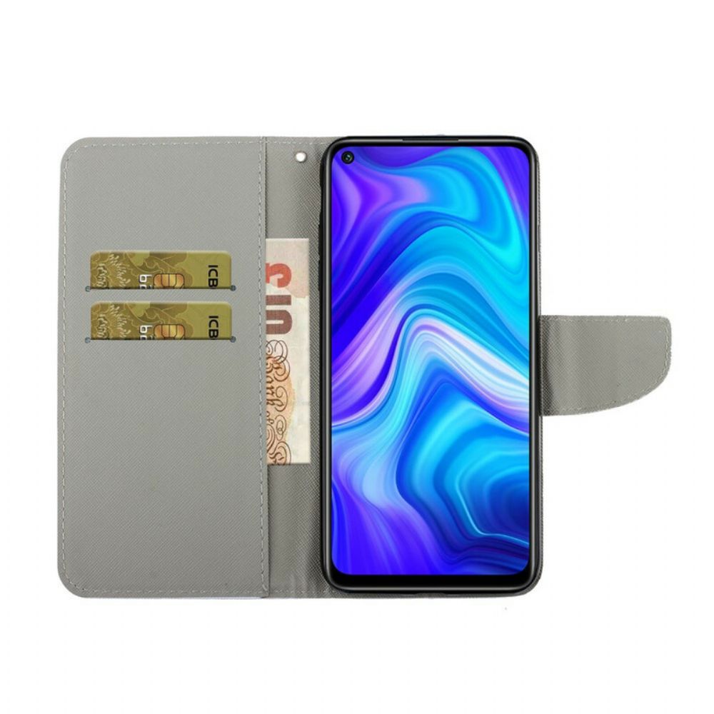 Flip Case Für Xiaomi Redmi Note 9 Mit Kordel Tanga-gänseblümchen