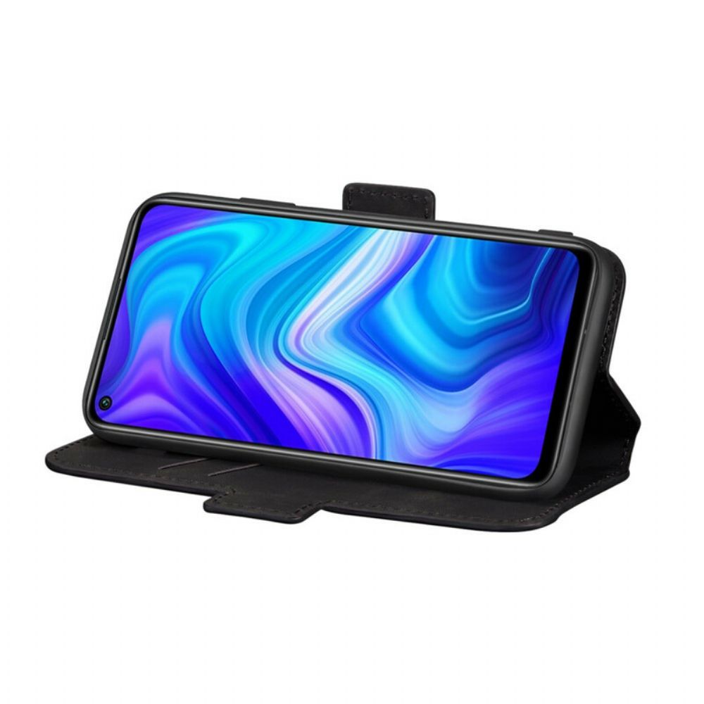 Flip Case Für Xiaomi Redmi Note 9 Zweifarbige Vertikale Linie