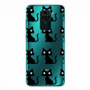 Handyhülle Für Xiaomi Redmi Note 9 Mehrere Schwarze Katzen