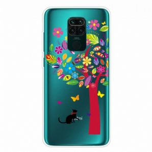 Hülle Für Xiaomi Redmi Note 9 Katze Unter Dem Bunten Baum