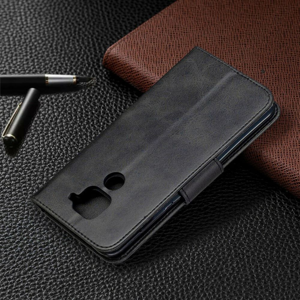 Lederhüllen Für Xiaomi Redmi Note 9 Flip Case Glatte Schräge Klappe