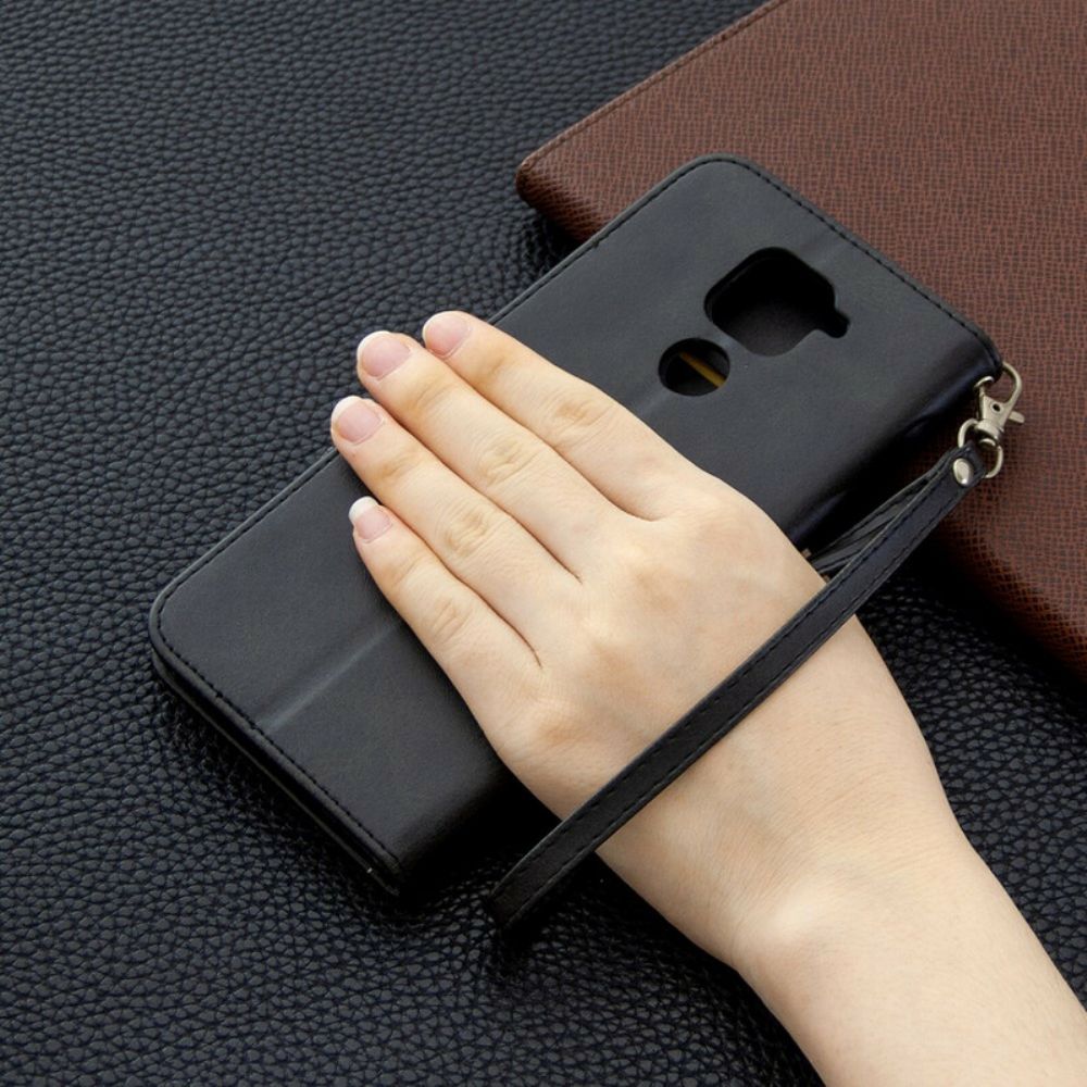 Lederhüllen Für Xiaomi Redmi Note 9 Flip Case Glatte Schräge Klappe