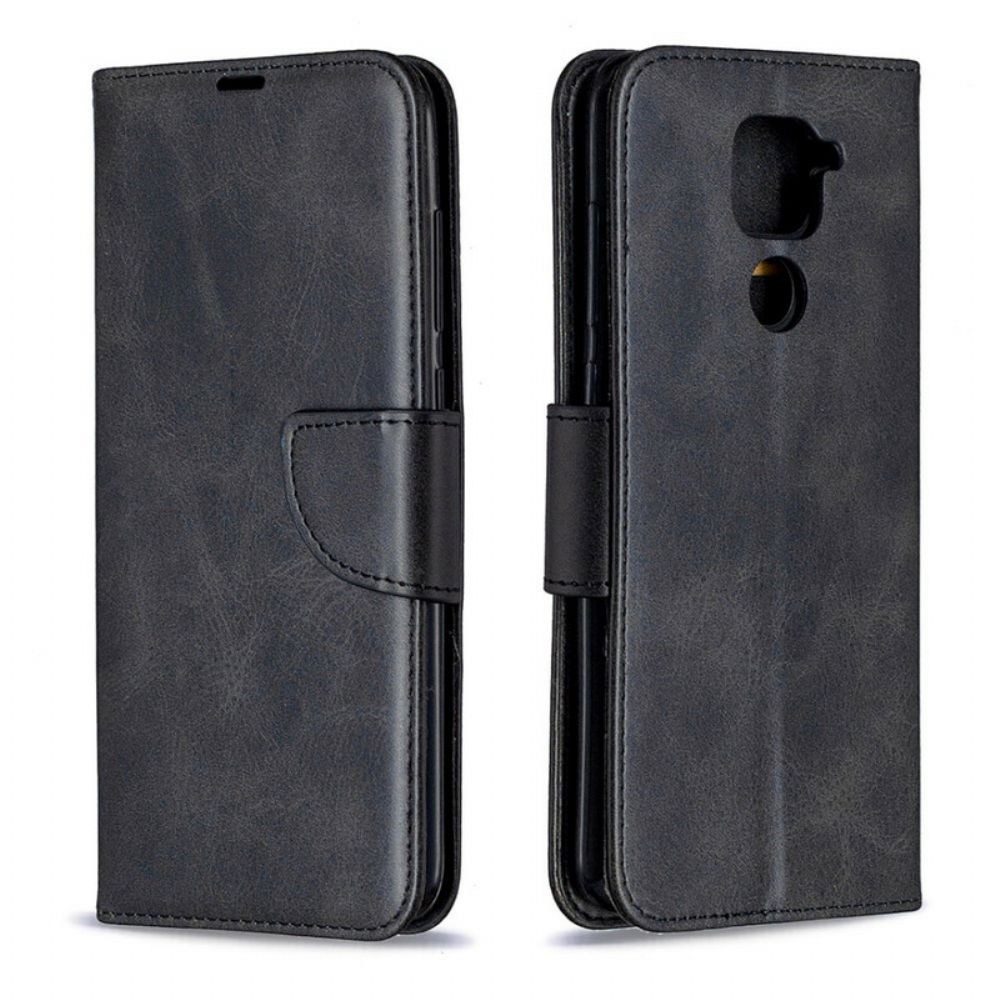 Lederhüllen Für Xiaomi Redmi Note 9 Flip Case Glatte Schräge Klappe