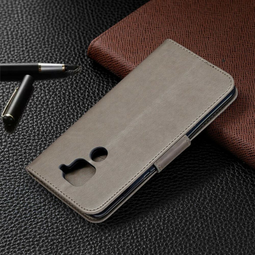 Lederhüllen Für Xiaomi Redmi Note 9 Flip Case Schmetterlinge Und Schräge Klappe