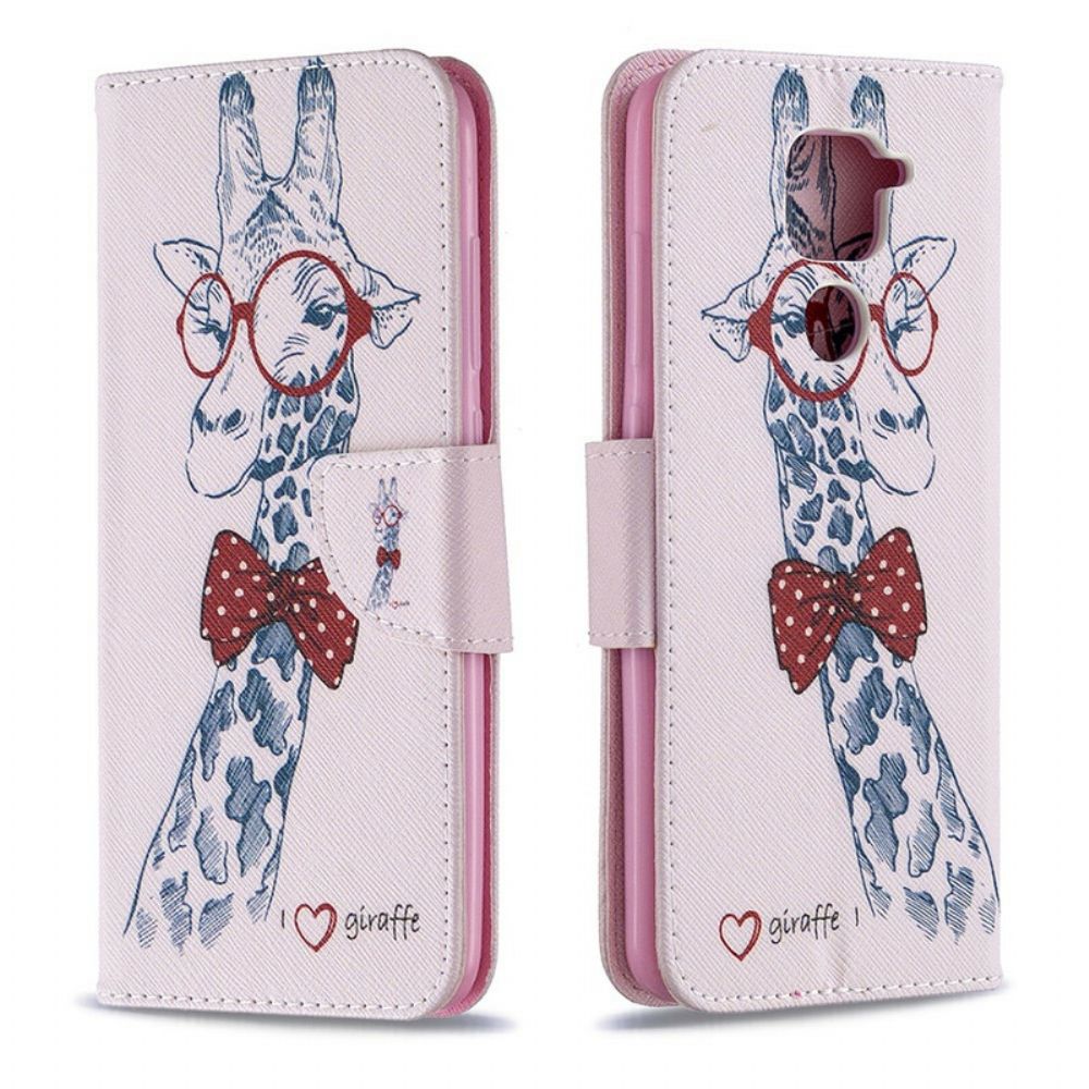 Lederhüllen Für Xiaomi Redmi Note 9 Nerdige Giraffe