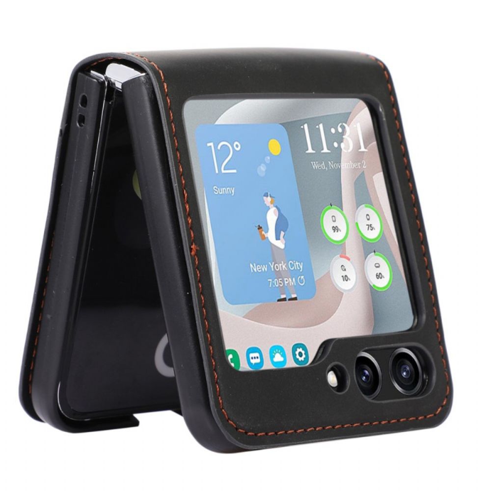 Case Samsung Galaxy Z Flip 5 Retro-kartenetui In Lederoptik