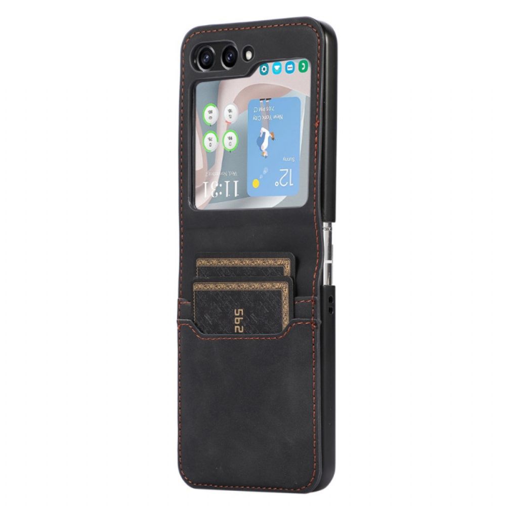 Case Samsung Galaxy Z Flip 5 Retro-kartenetui In Lederoptik