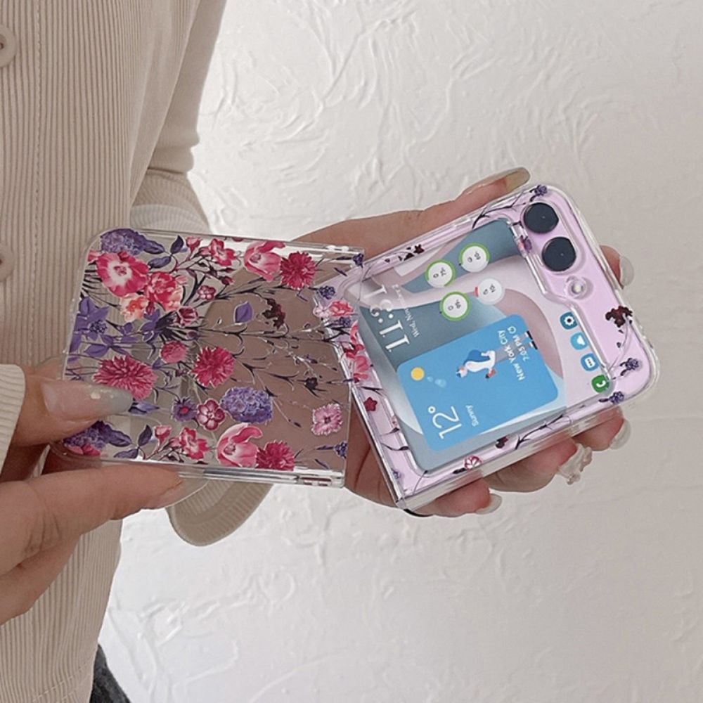 Hülle Für Samsung Galaxy Z Flip 5 Transparent Blumig