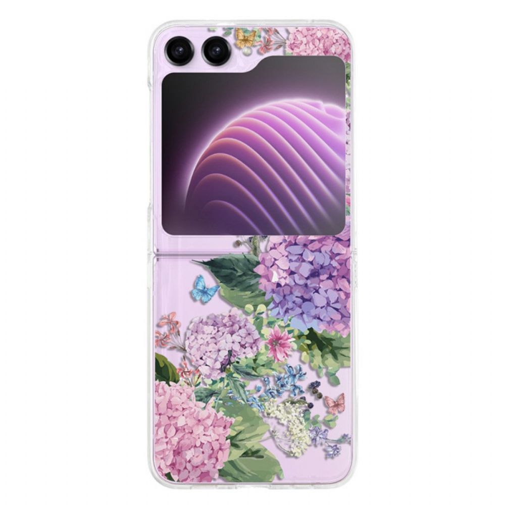 Hülle Für Samsung Galaxy Z Flip 5 Transparente Blumen