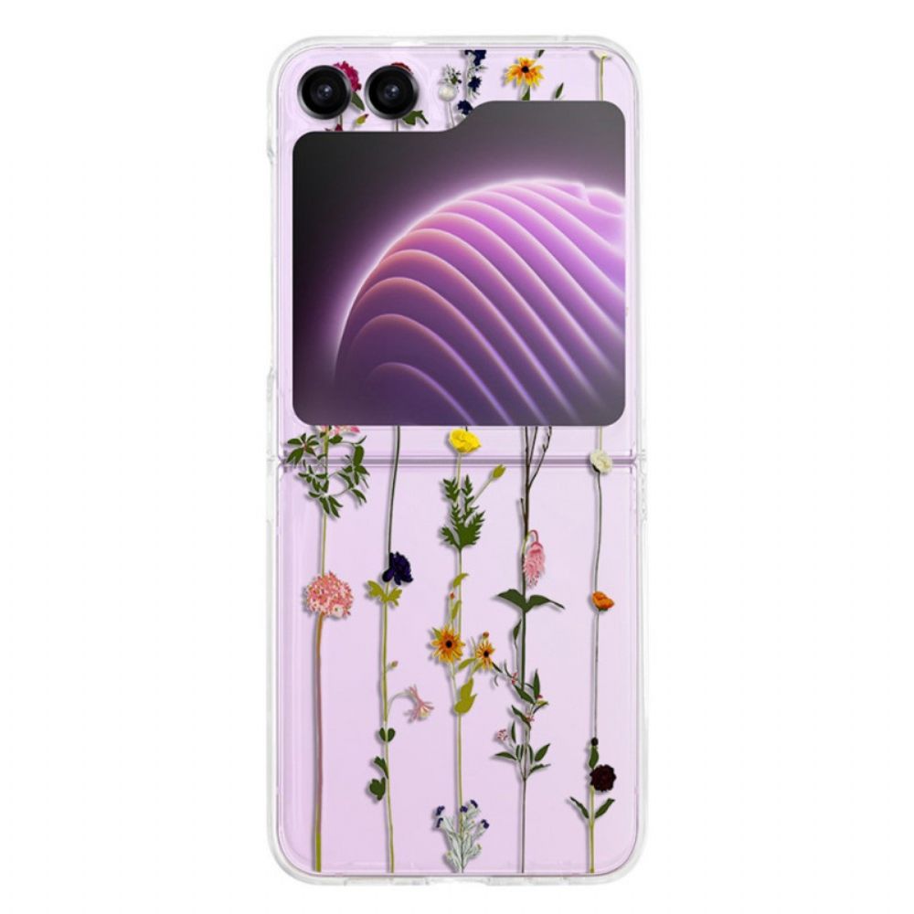 Hülle Für Samsung Galaxy Z Flip 5 Transparente Kleine Blumen