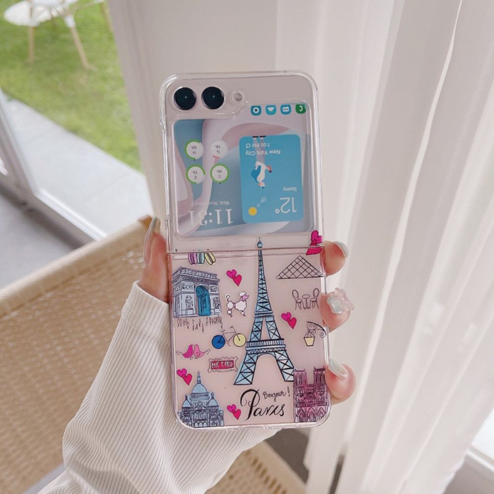 Hülle Samsung Galaxy Z Flip 5 Handyhülle Transparentes Paris