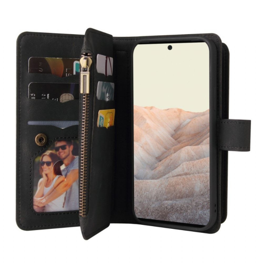 Flip Case Für Google Pixel 6 Pro Multifunktionaler 10er Kartenhalter