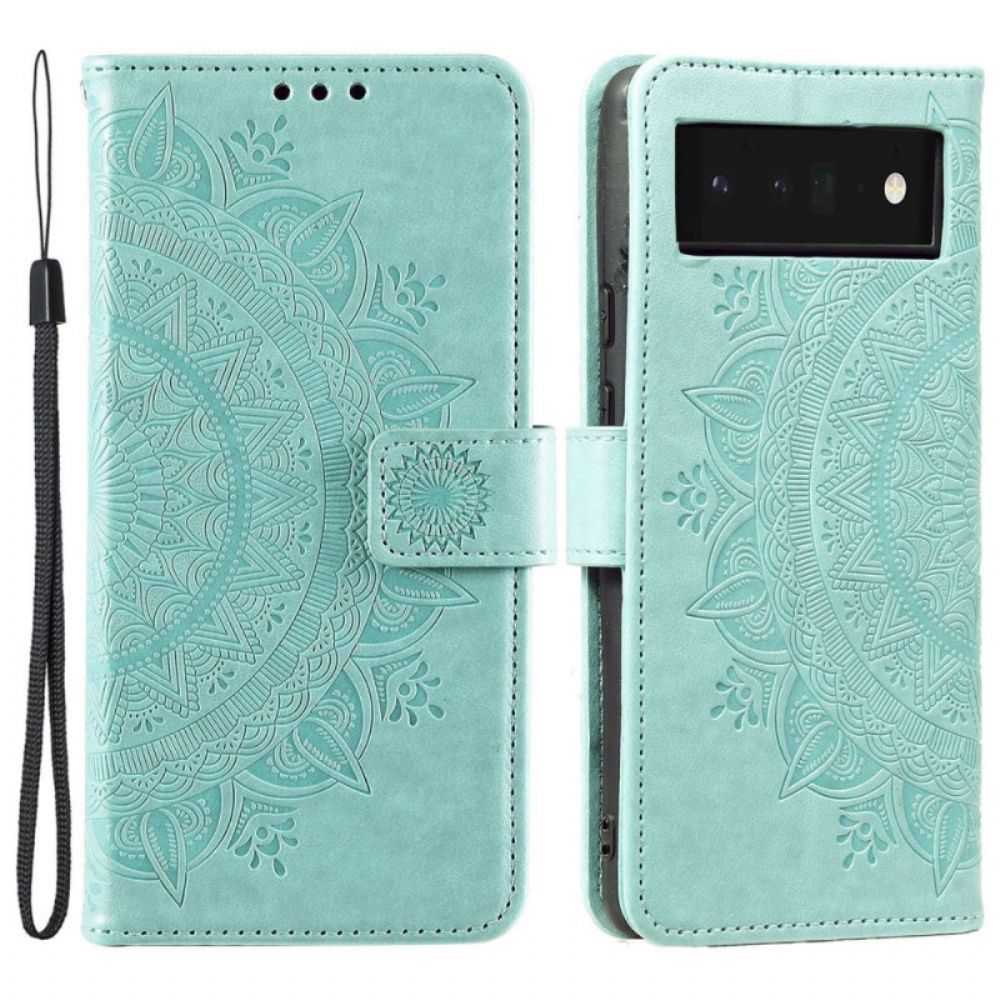 Flip Case Für Google Pixel 6 Pro Sonnen-mandala