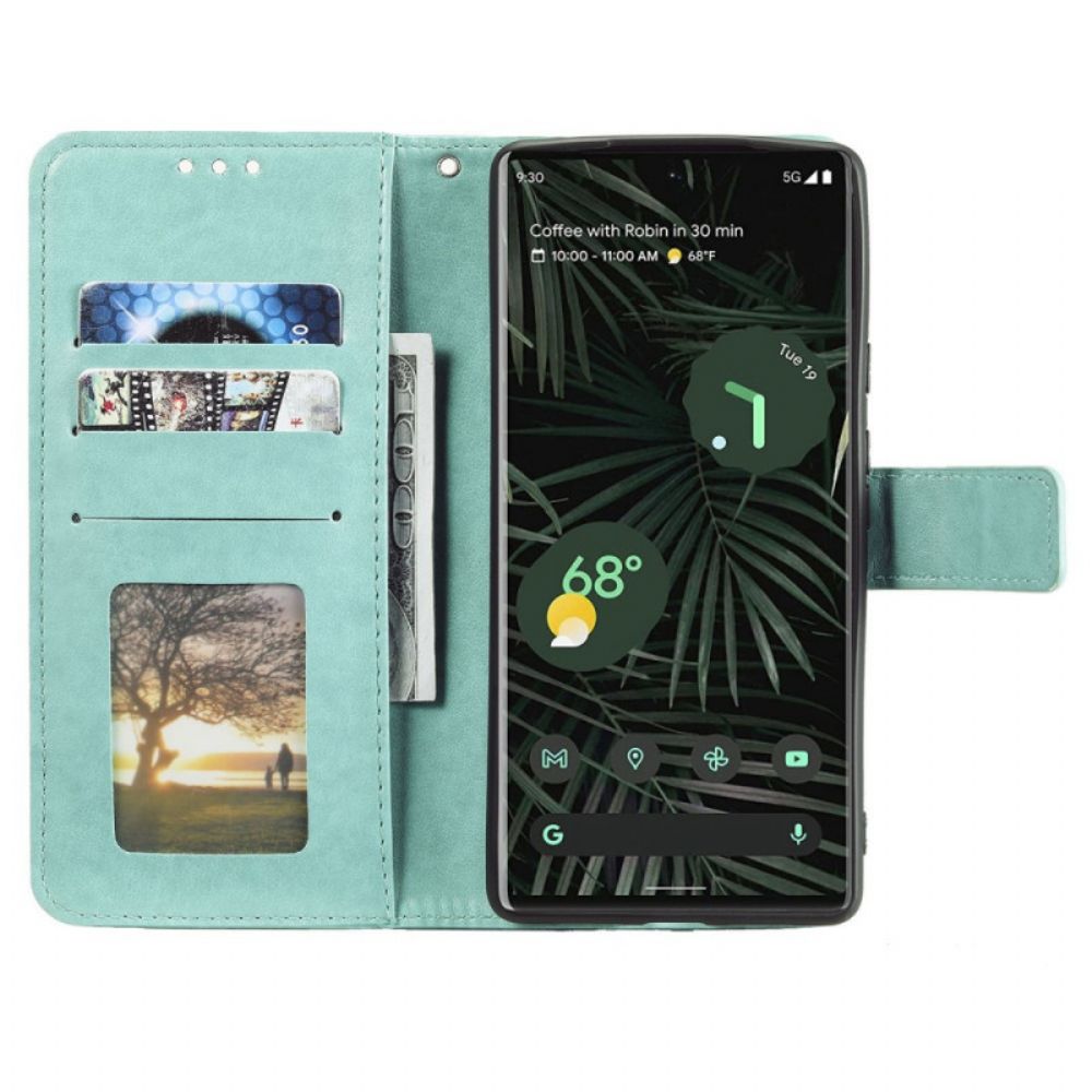 Flip Case Für Google Pixel 6 Pro Sonnen-mandala