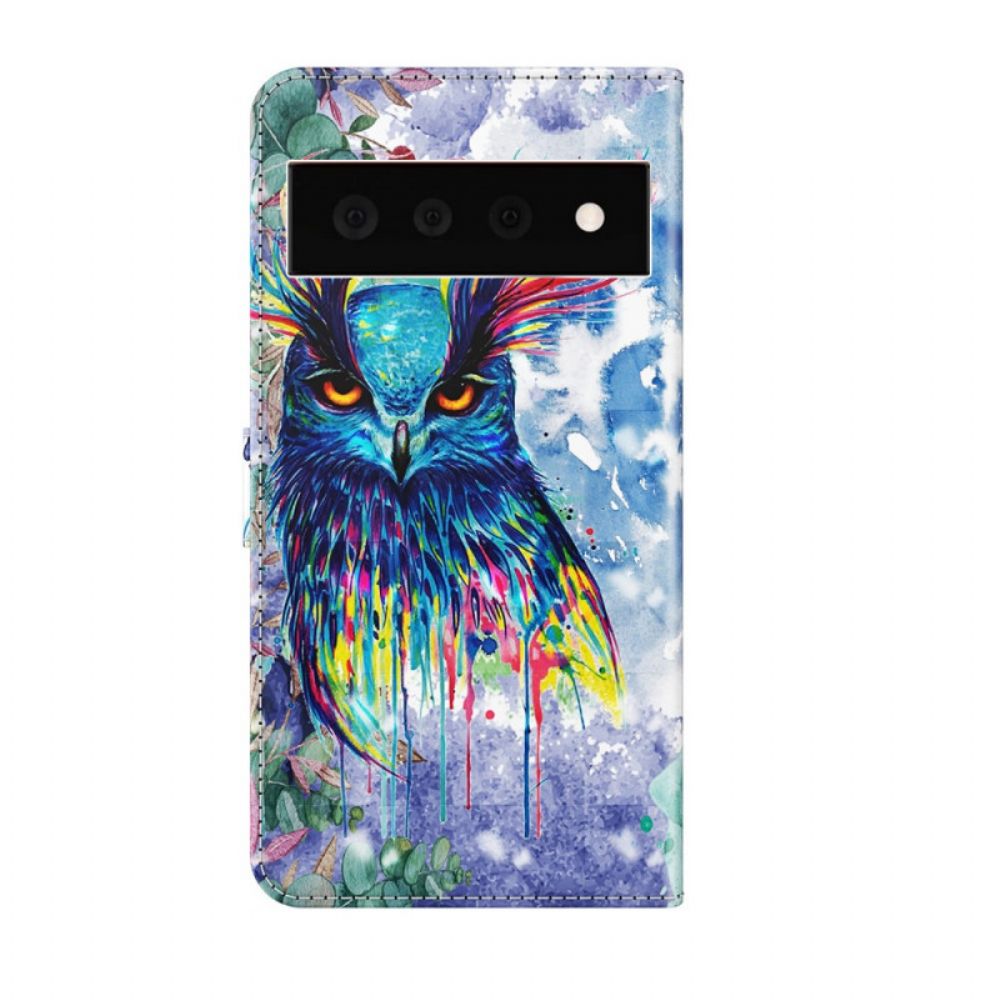 Lederhüllen Für Google Pixel 6 Pro Aquarell Vogel