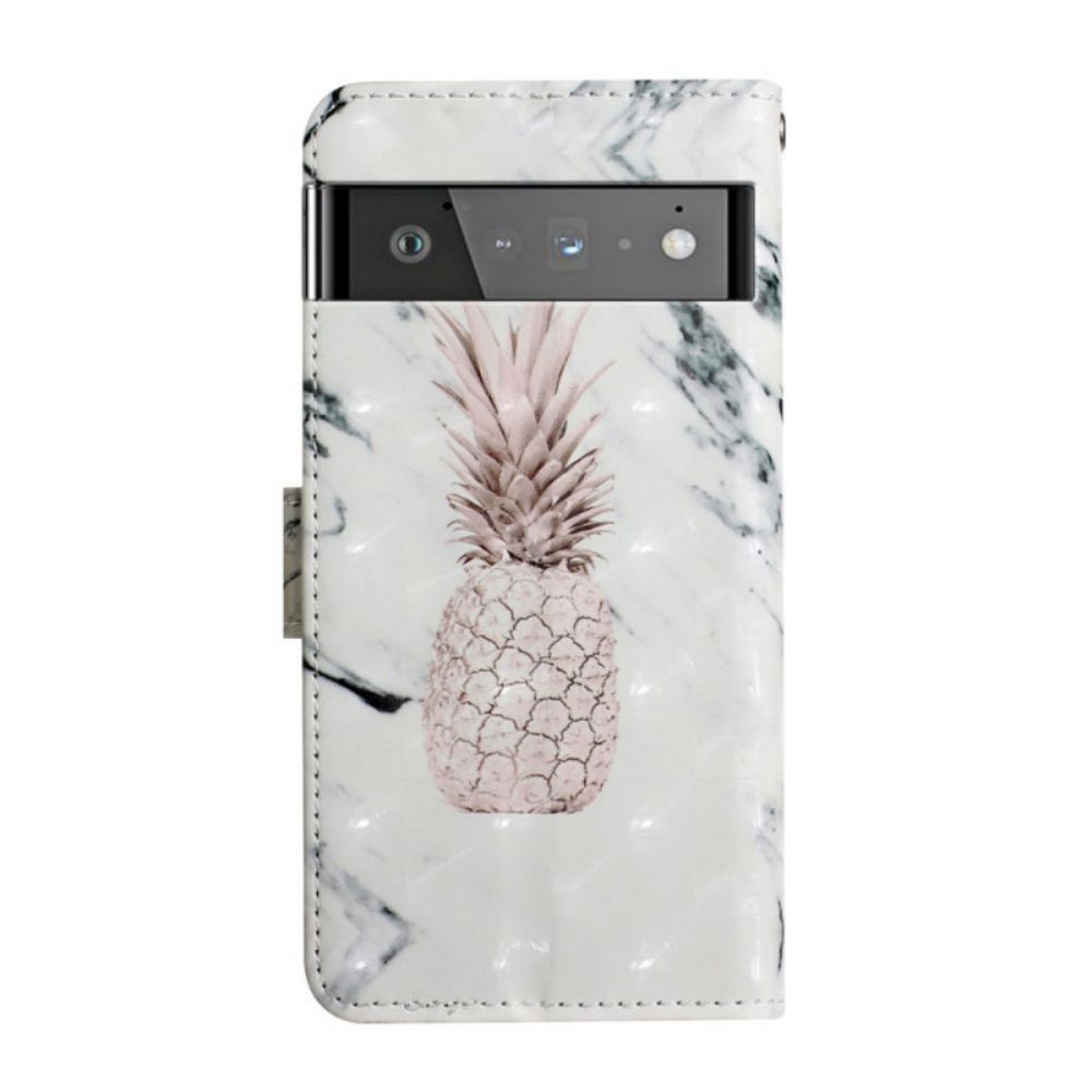 Lederhüllen Für Google Pixel 6 Pro Lichtpunkt Ananas