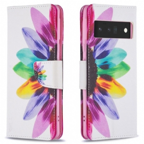 Schutzhülle Für Google Pixel 6 Pro Flip Case Aquarell Blume