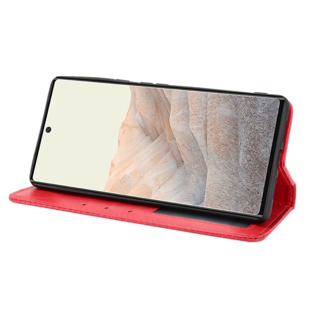 Schutzhülle Für Google Pixel 6 Pro Flip Case Gestylter Vintage-leder-effekt