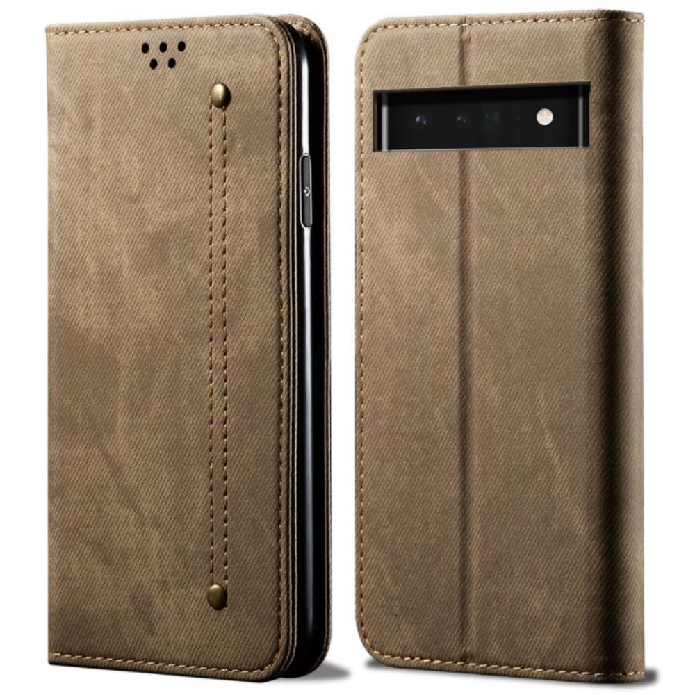 Schutzhülle Für Google Pixel 6 Pro Flip Case Jeansstoff