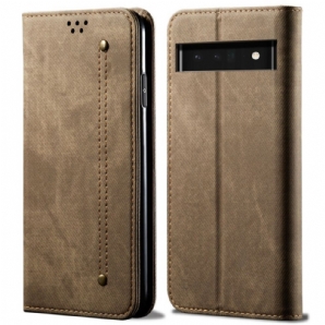 Schutzhülle Für Google Pixel 6 Pro Flip Case Jeansstoff