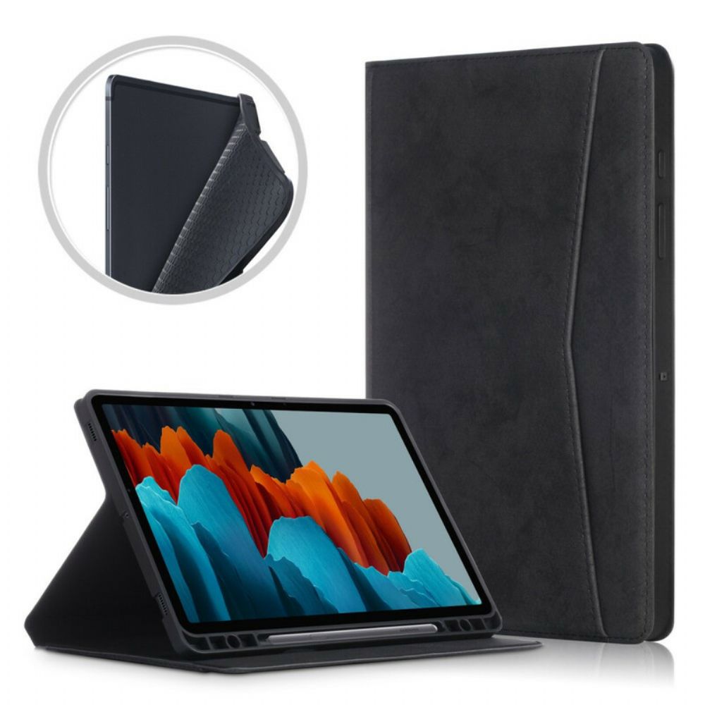 Case Für Samsung Galaxy Tab S7 Plus / Tab S8 Plus Business-ledereffekt