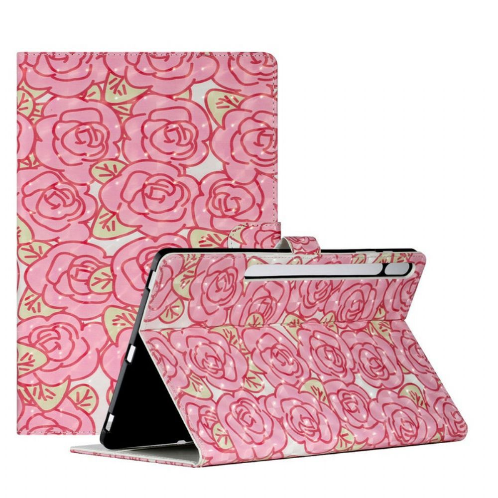 Flip Case Für Samsung Galaxy Tab S7 Plus / Tab S8 Plus Blumen