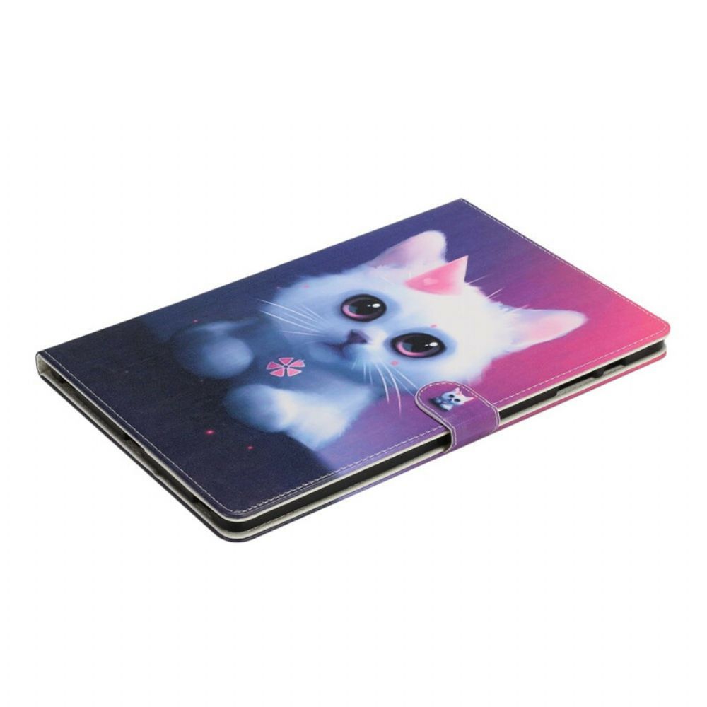 Flip Case Für Samsung Galaxy Tab S7 Plus / Tab S8 Plus Weißes Kätzchen