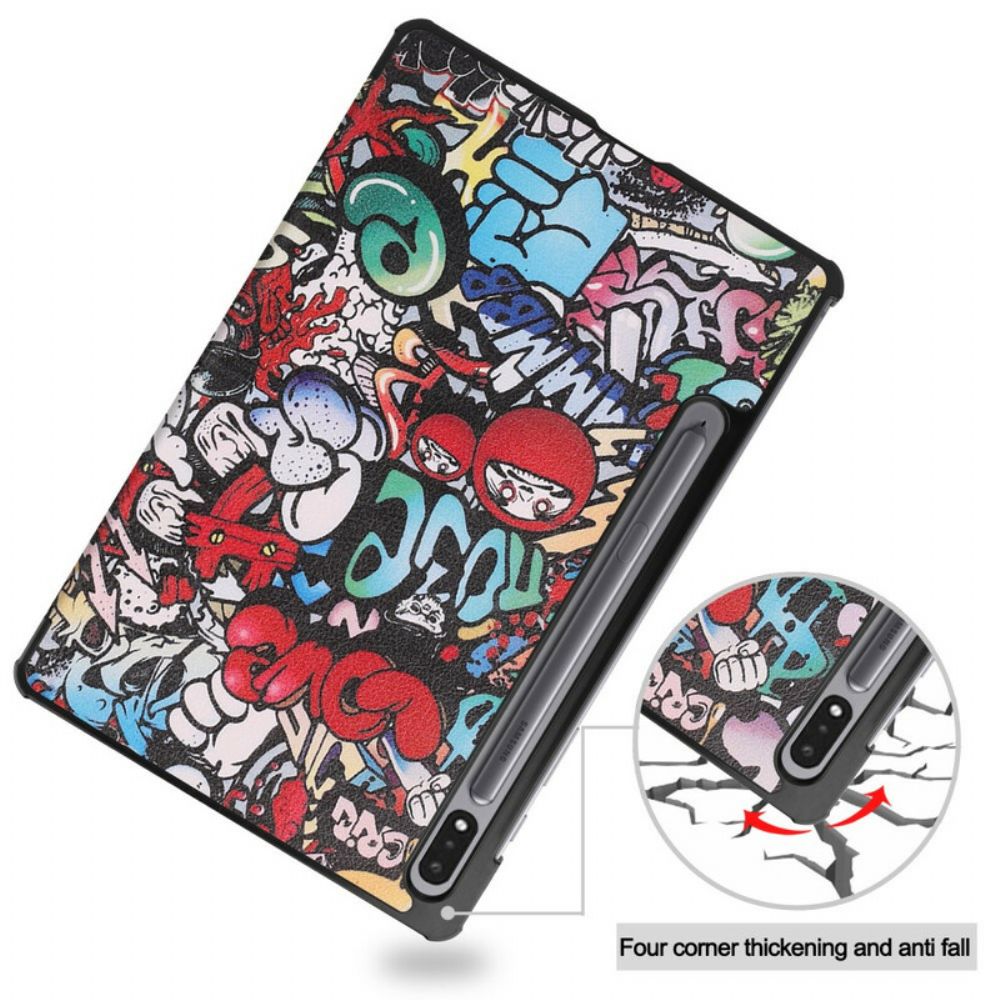 Schutzhülle Für Samsung Galaxy Tab S7 Plus / Tab S8 Plus Graffiti-stiftehalter