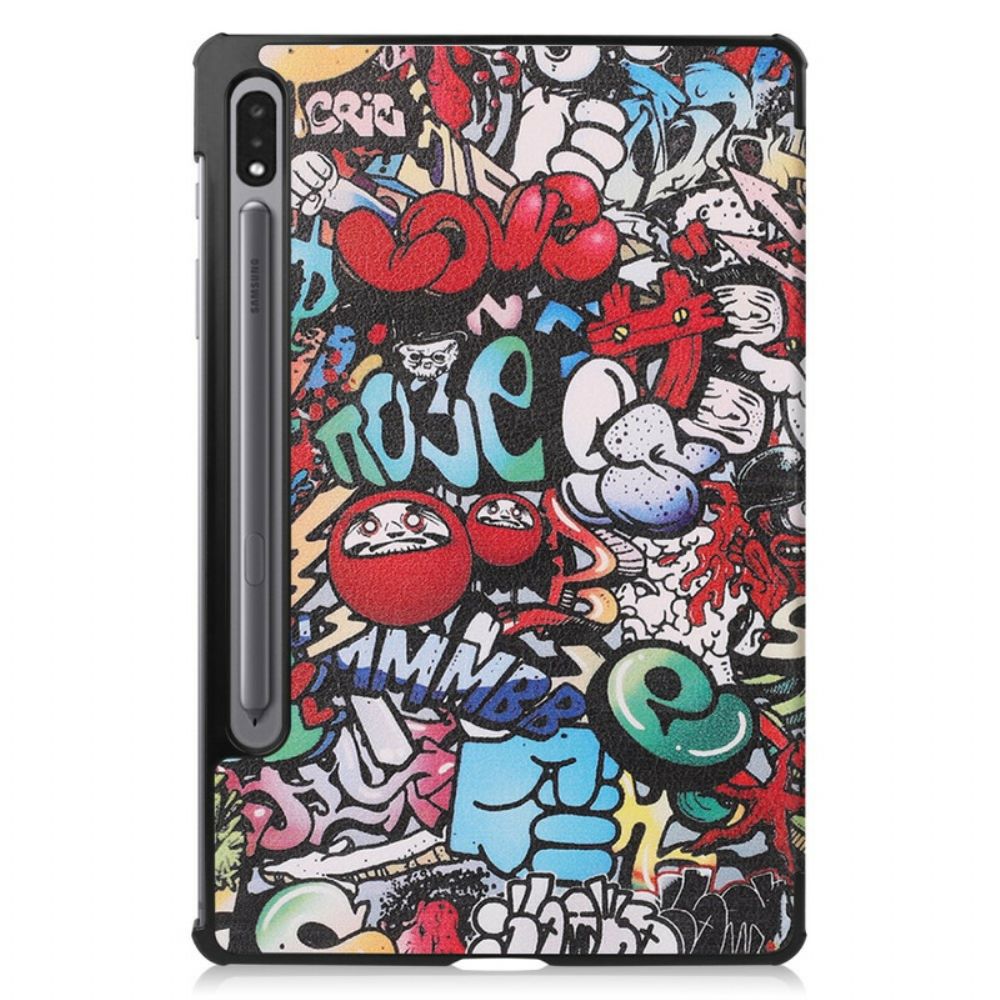 Schutzhülle Für Samsung Galaxy Tab S7 Plus / Tab S8 Plus Graffiti-stiftehalter