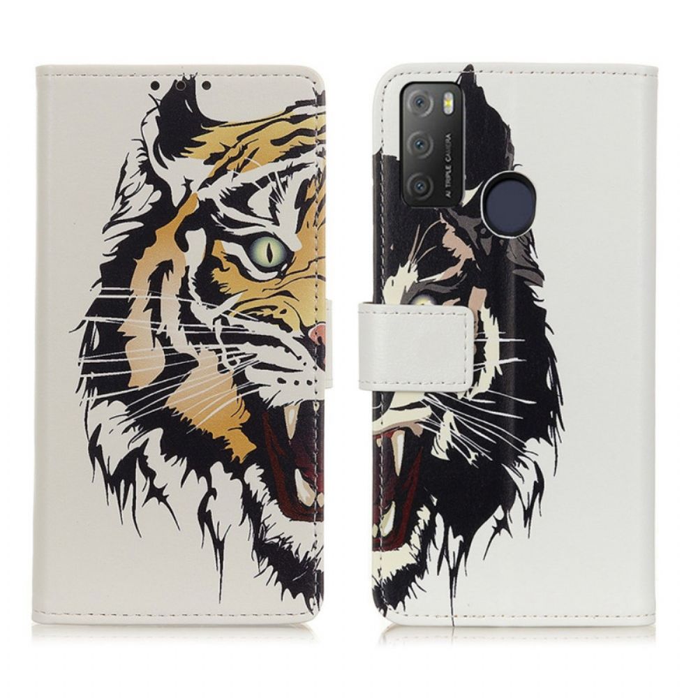 Flip Case Für Alcatel 1S / 3L (2024) Wilder Tiger