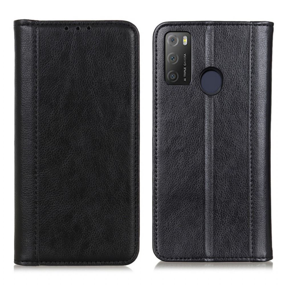 Schutzhülle Für Alcatel 1S / 3L (2024) Flip Case Elegance Litschi-spaltleder