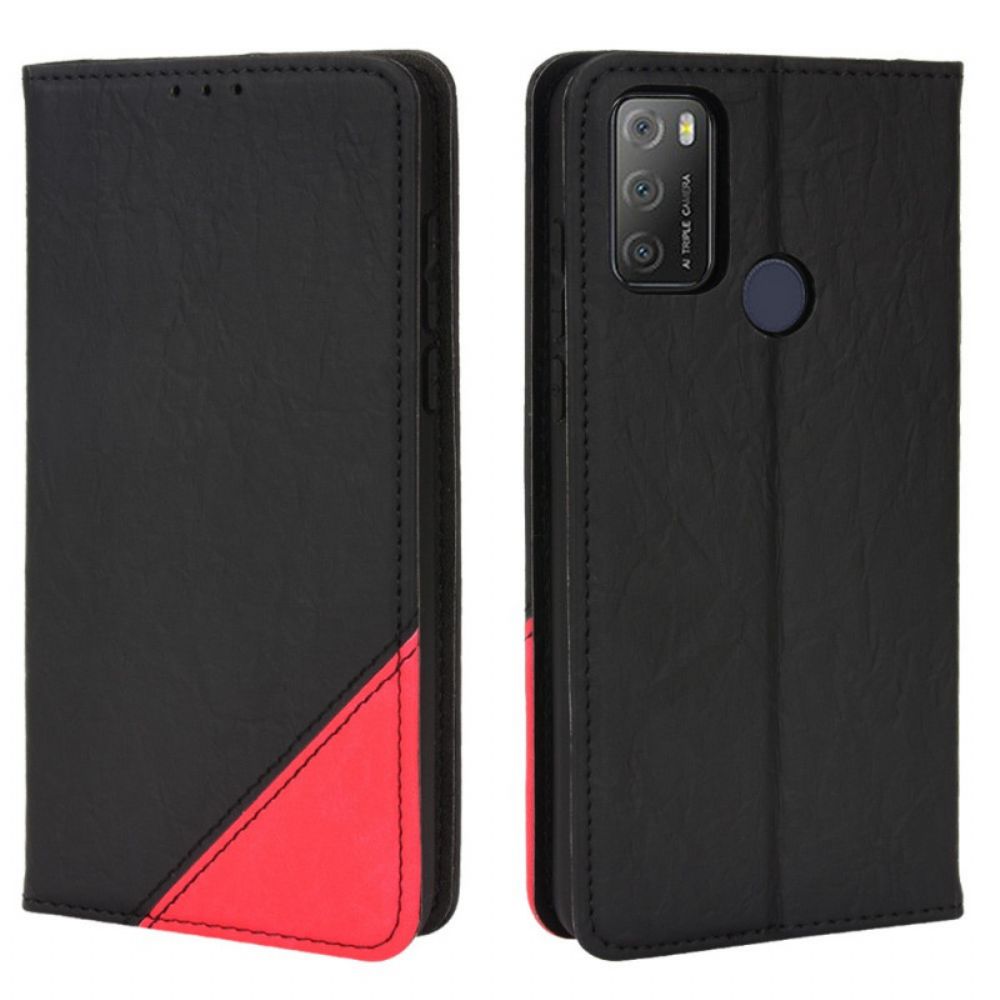 Schutzhülle Für Alcatel 1S / 3L (2024) Flip Case Slant Bicolor Kunstleder