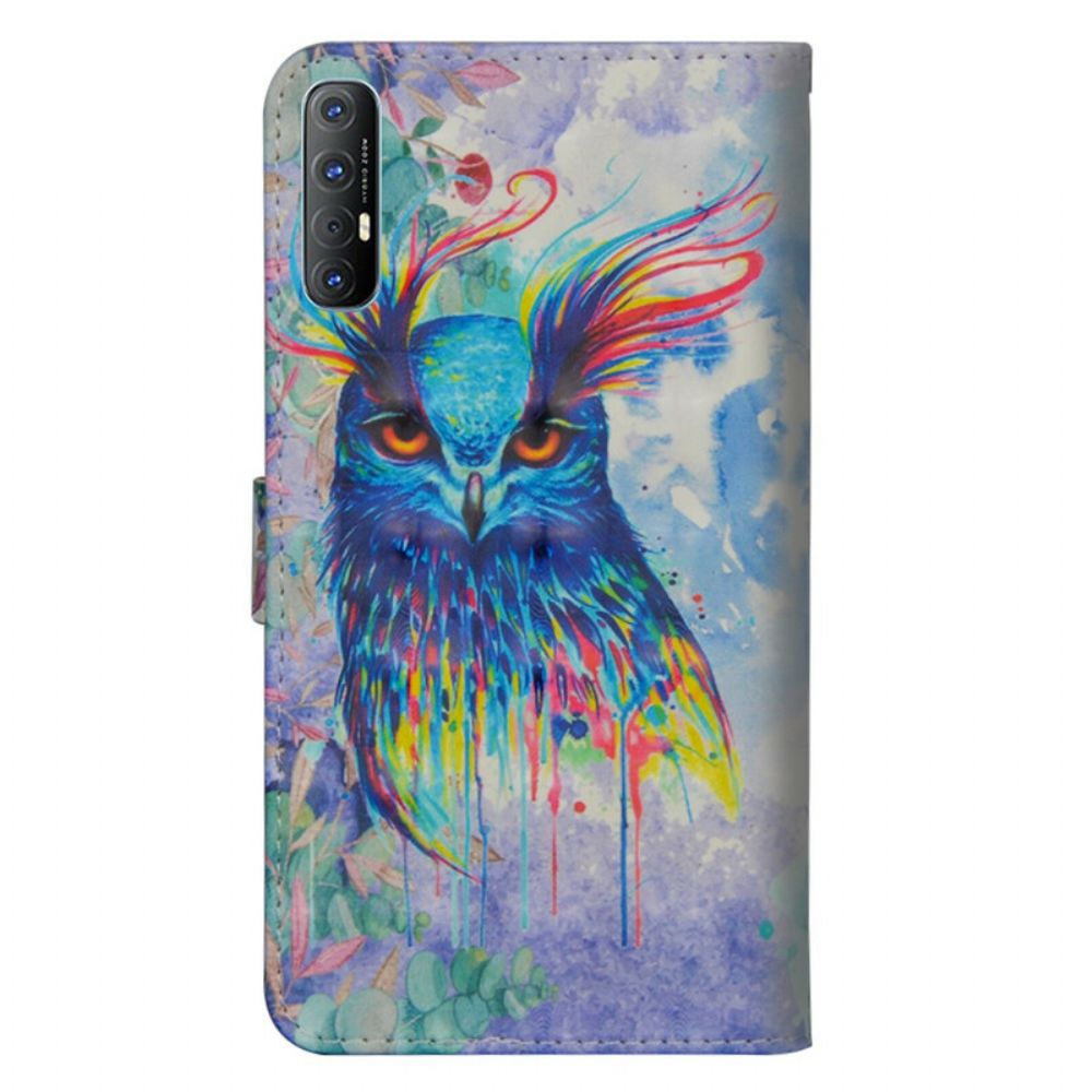 Flip Case Für Oppo Find X2 Neo Aquarell Vogel