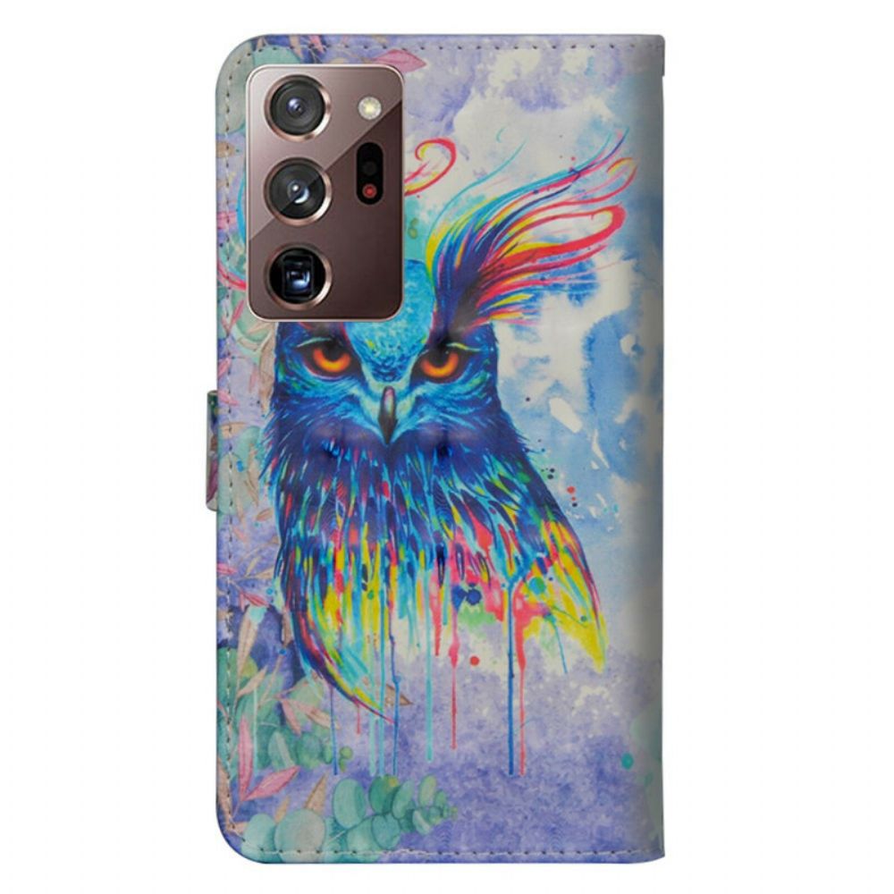 Flip Case Für Samsung Galaxy Note 20 Ultra Aquarell Vogel