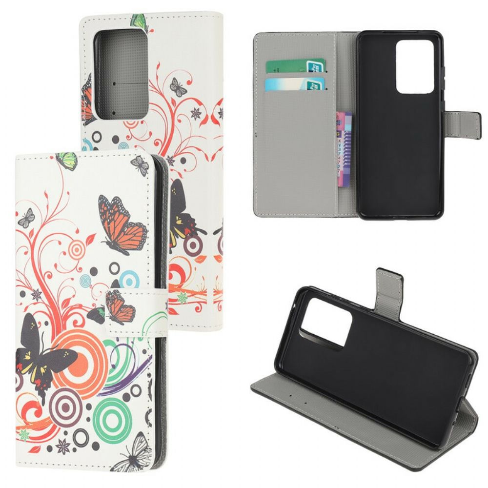 Flip Case Für Samsung Galaxy Note 20 Ultra Intensive Schmetterlinge