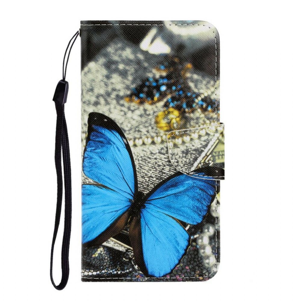 Flip Case Für Samsung Galaxy Note 20 Ultra Mit Kordel Schmetterlingsbandvariationen