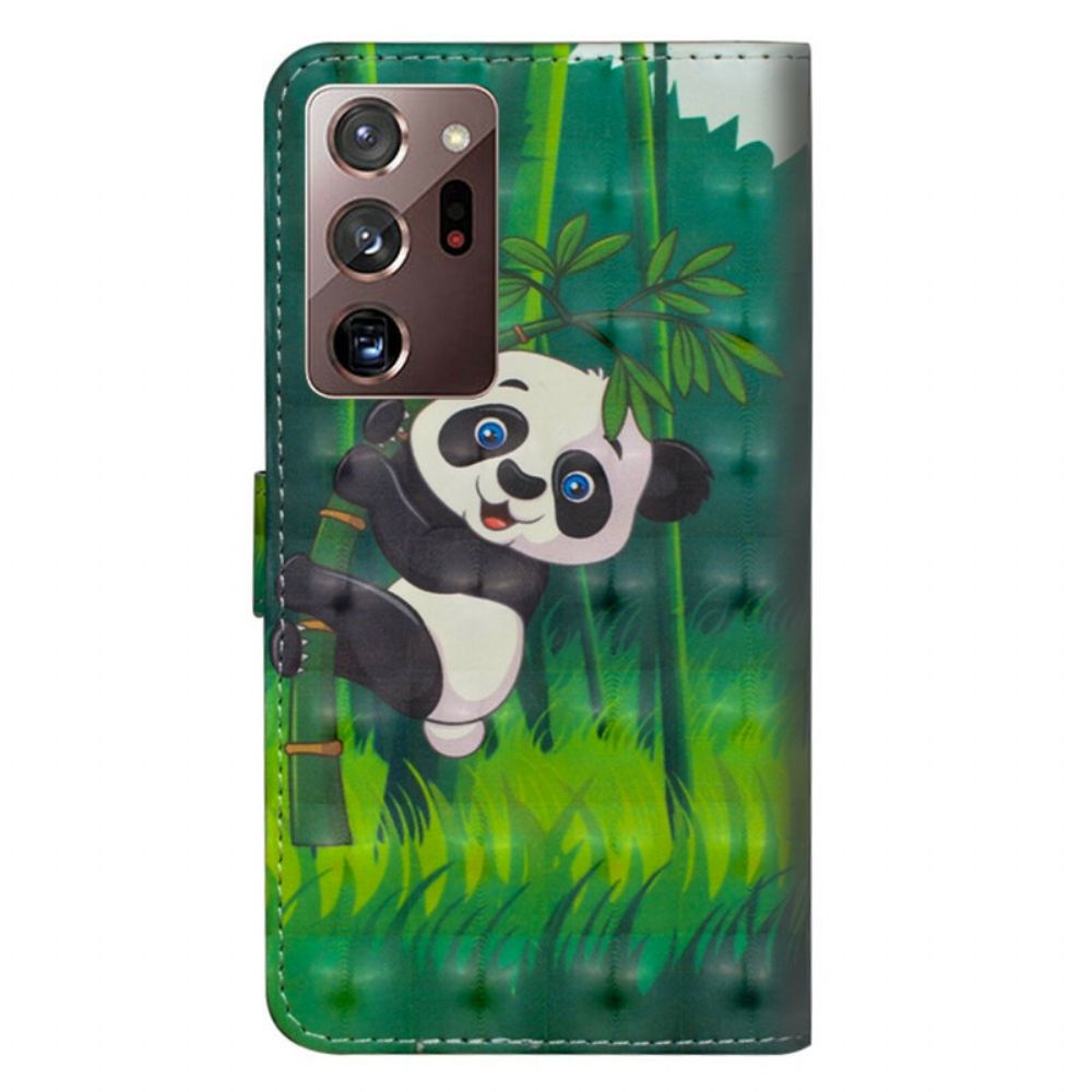 Lederhüllen Für Samsung Galaxy Note 20 Ultra Panda Und Bambus