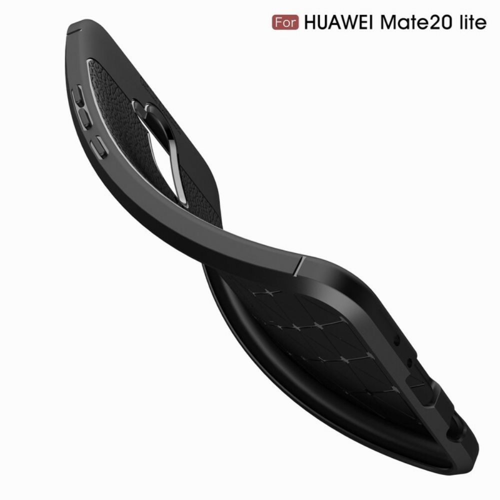 Hülle Für Huawei Mate 20 Lite Doppellinie Litchi-leder-effekt