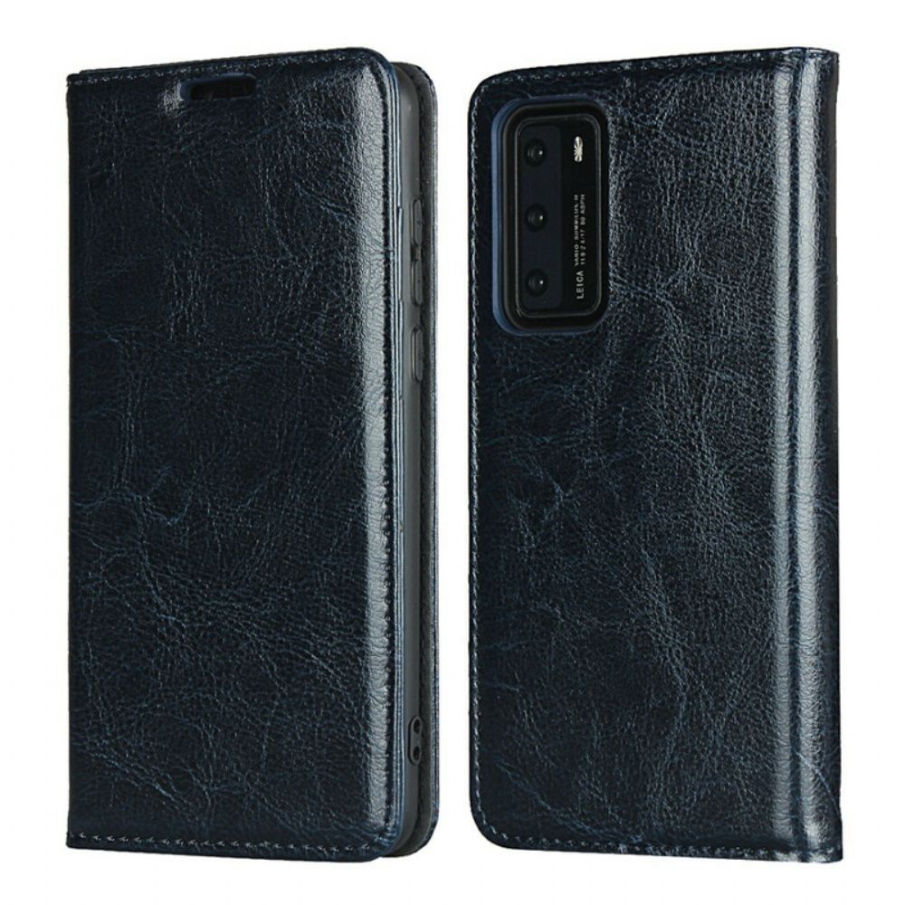 Schutzhülle Für Huawei P40 Flip Case Echtes Leder