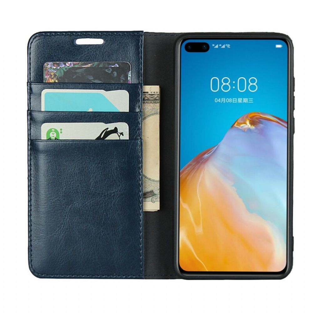 Schutzhülle Für Huawei P40 Flip Case Echtes Leder