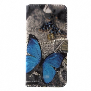 Flip Case Für Huawei P20 Lite Blauer Schmetterling