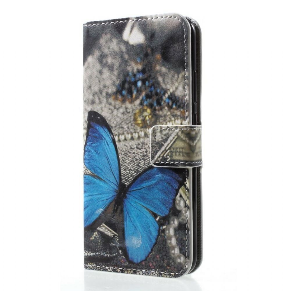 Flip Case Für Huawei P20 Lite Blauer Schmetterling