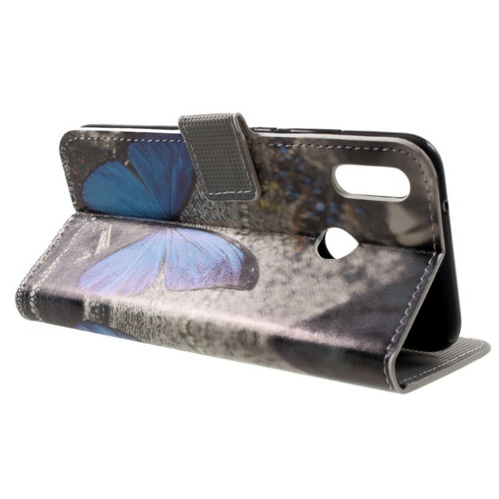 Flip Case Für Huawei P20 Lite Blauer Schmetterling