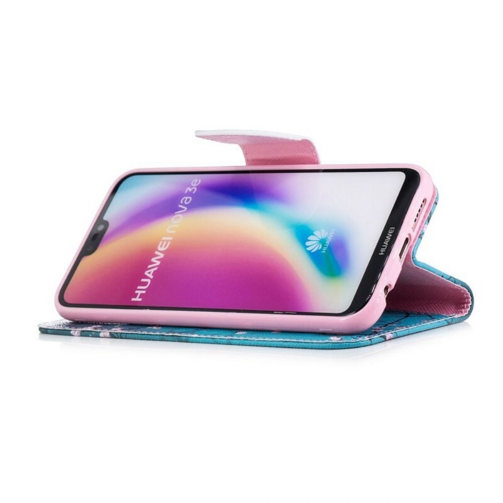 Flip Case Für Huawei P20 Lite Blühender Baum