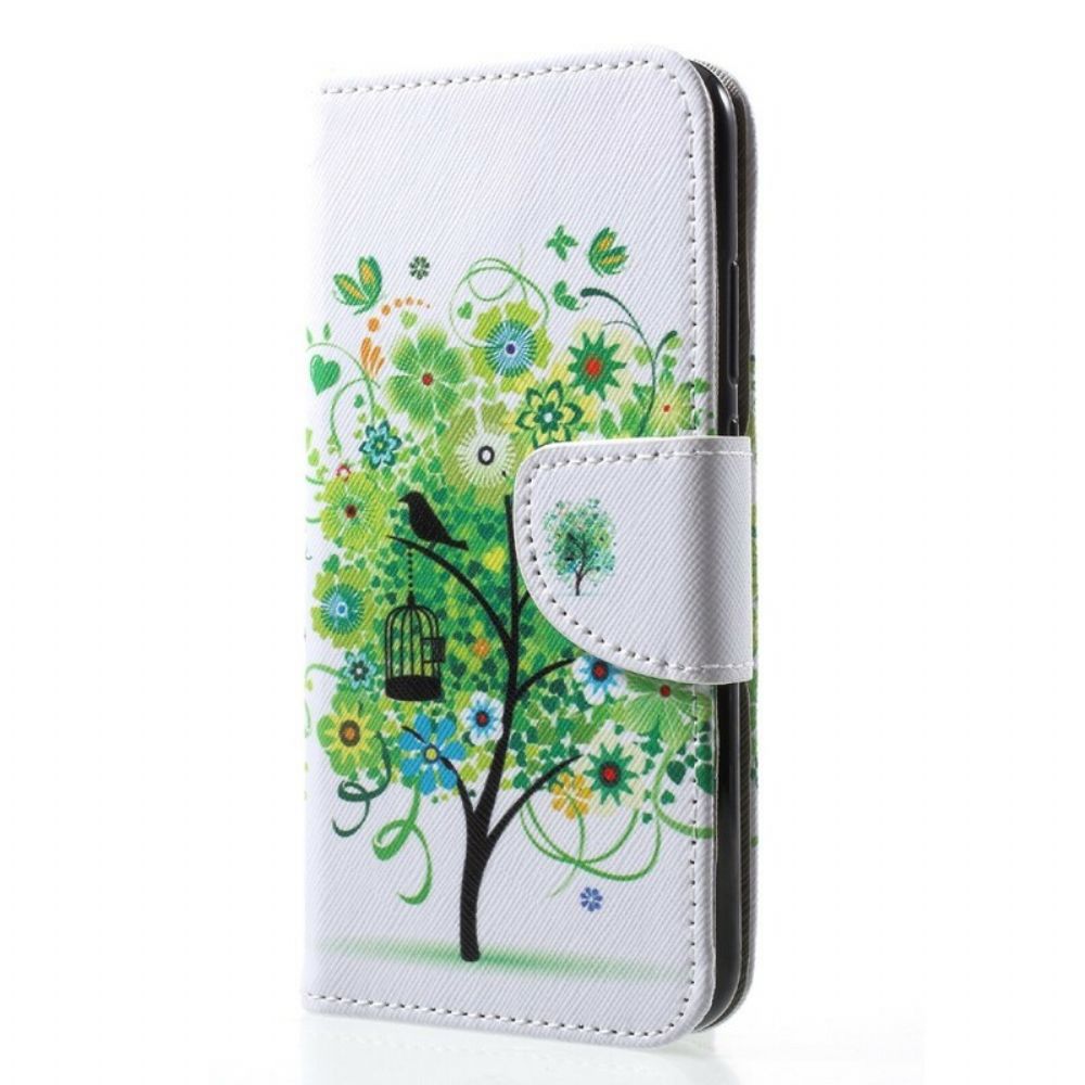 Flip Case Für Huawei P20 Lite Blühender Baum