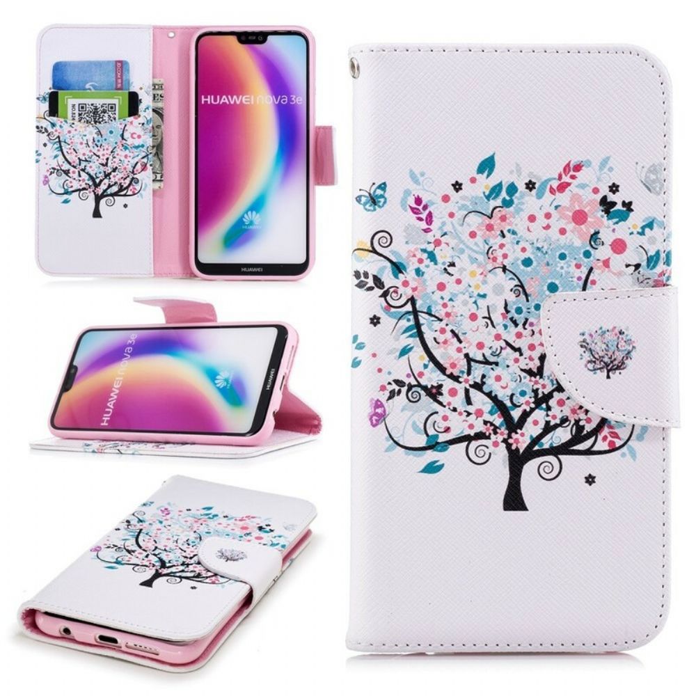 Flip Case Für Huawei P20 Lite Blumiger Baum